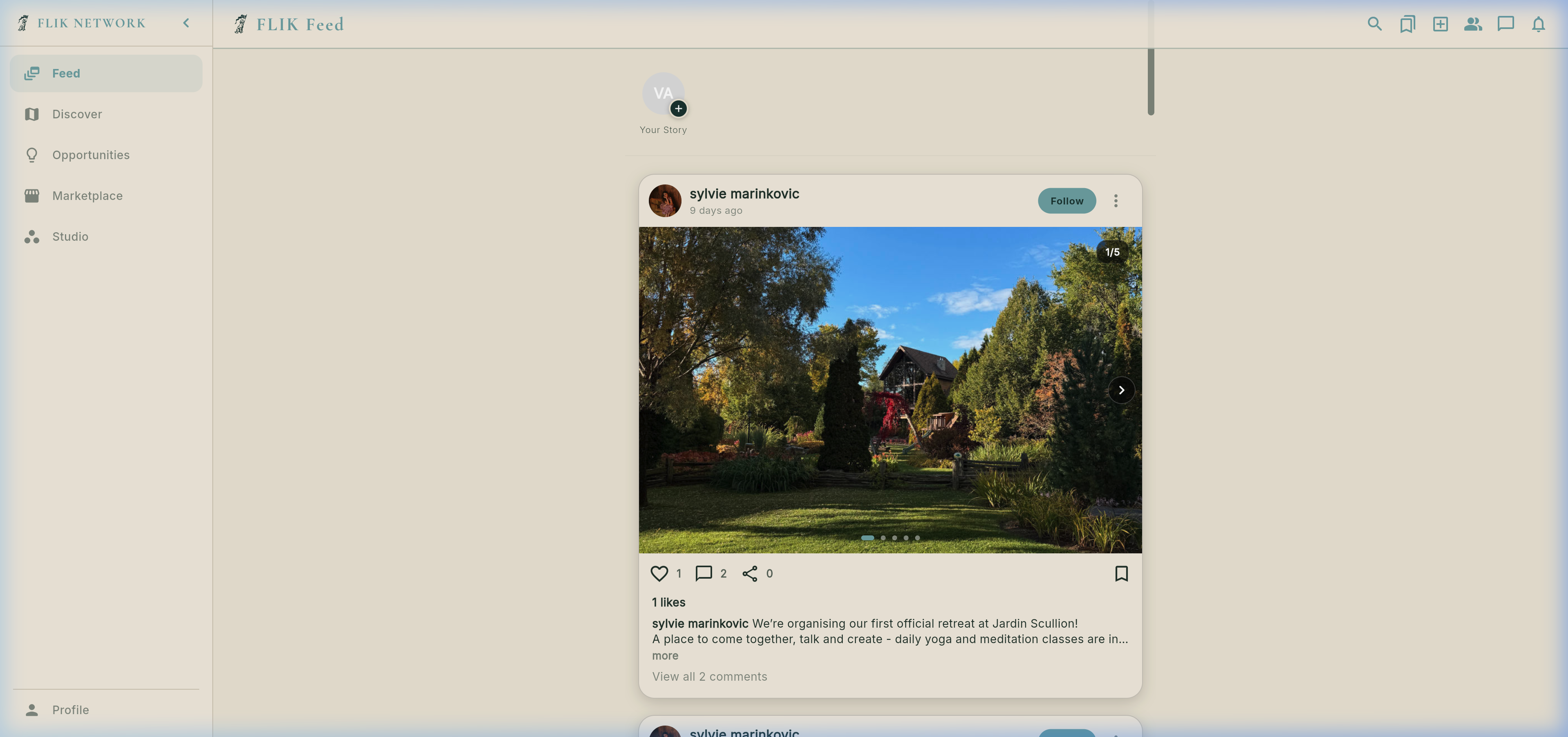 Real Flik Feed Screen