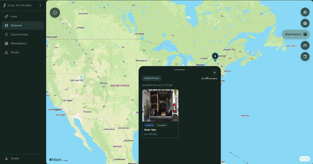 Real Map Marketplace Layer Screen