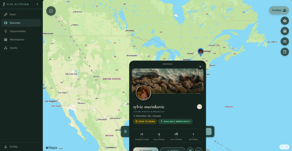 Real Map Profiles Layer Screen