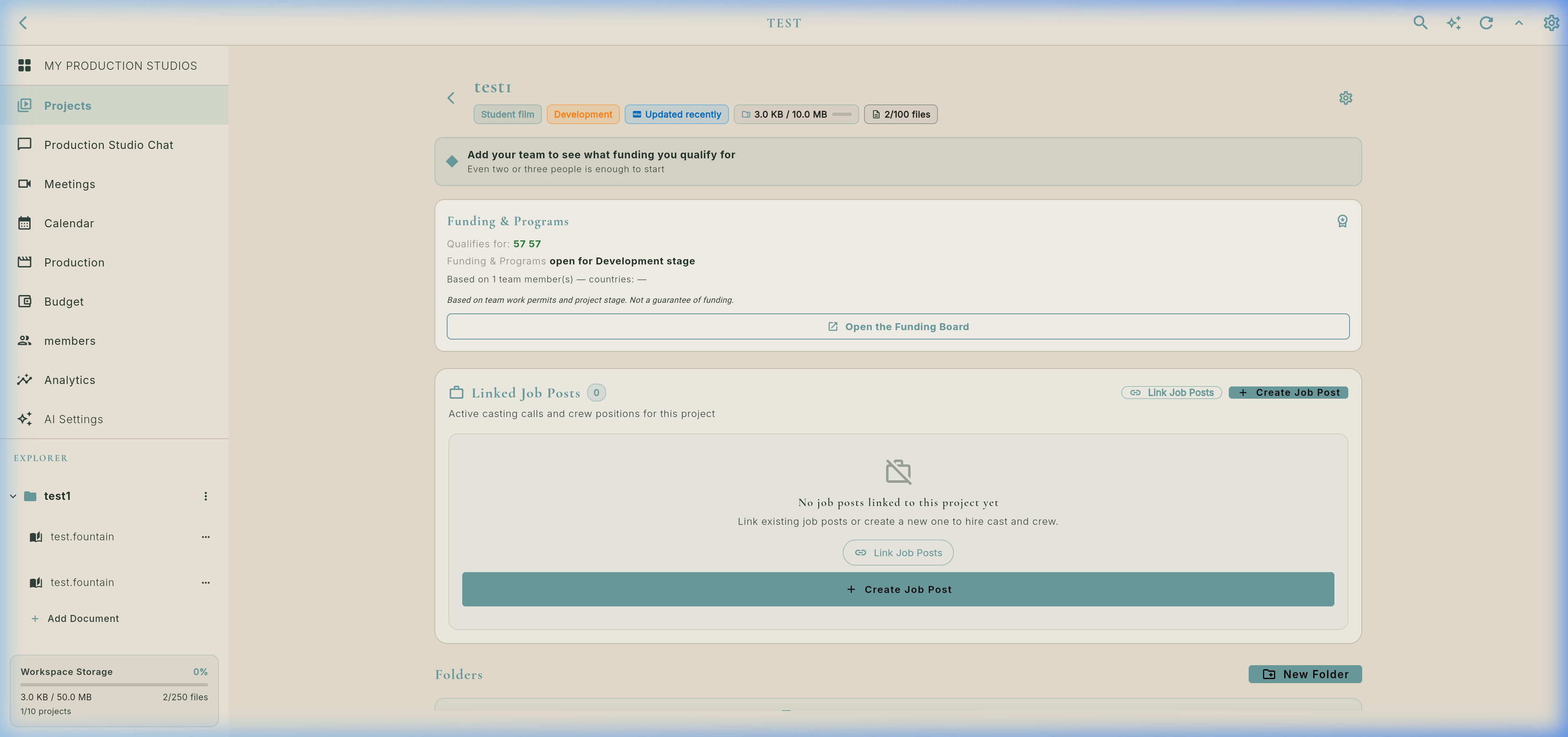 Real Studio Project Dashboard & Linked Jobs