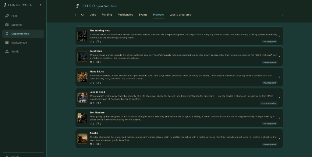 Real Public Projects Discovery Feed